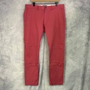 J Crew Flex Slim Chino Pants Nantucket Red sz 38x31.5 tag 36x32 preppy nautical